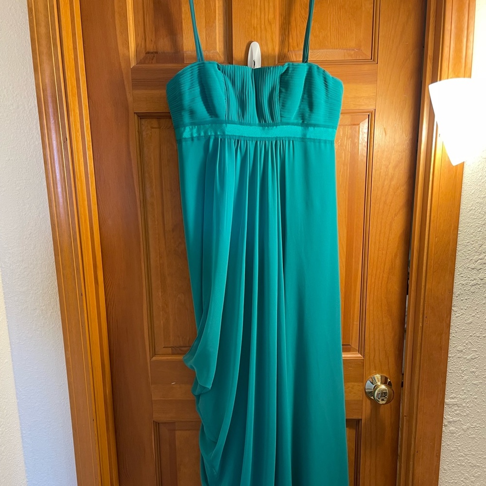 Sea Green Strapless Long Formal Dress